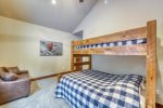 Third bedroom offers twin over queen bunks 